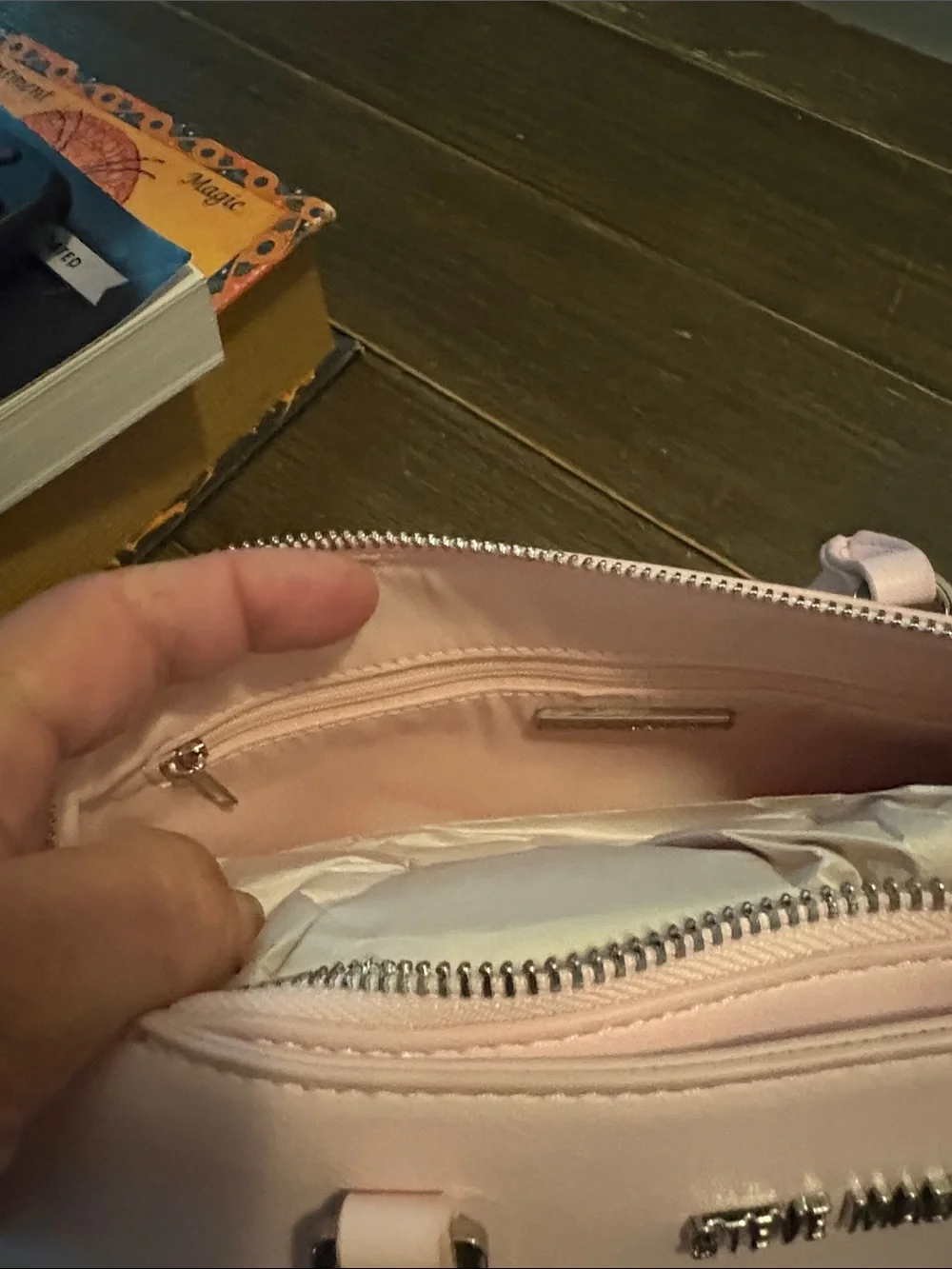 Steve Madden Pale Pink Satchel with Charm Accent